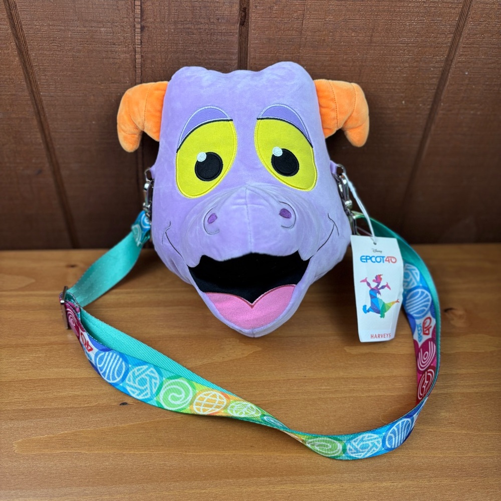 Harvey’s Disney Epcot 40 Figment Head Plush Bag with Epcot Icons Strap